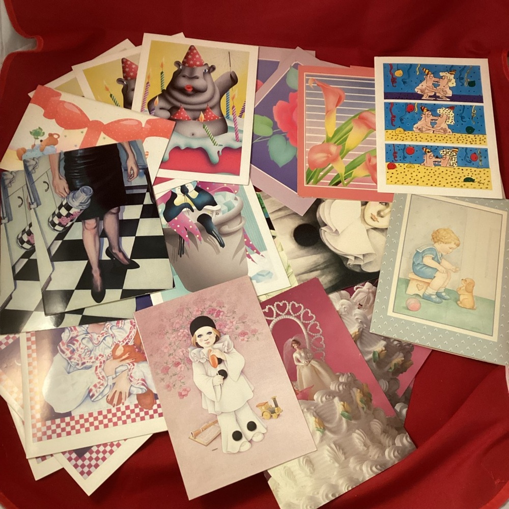 Vintage greetings cards No matching envelopes mostly blank or English message